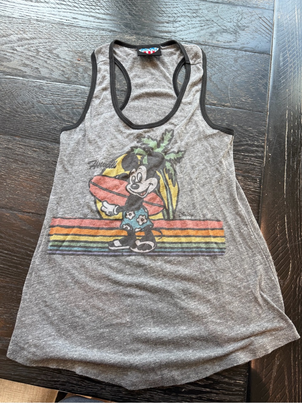 Gray Surf Graphic Tank Top - Mickey Print